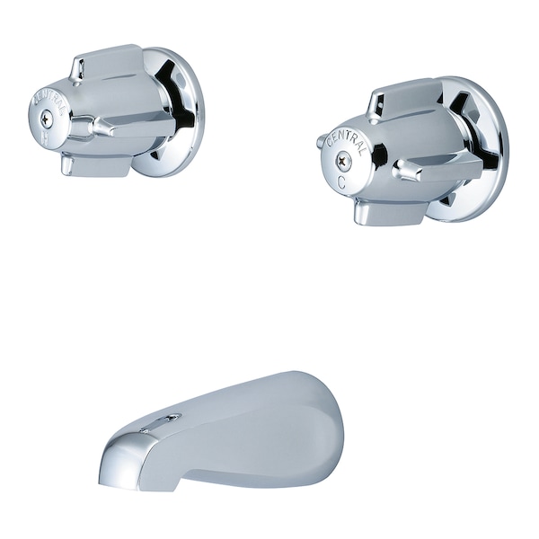 Two Handle Tub Set, Polished Chrome, Wall